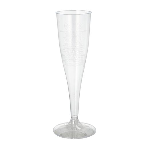 Einweg-Sektgläser, PS 0,1 l Ø 5 cm · 17,5 cm glasklar mit glasklarem Fuß 1