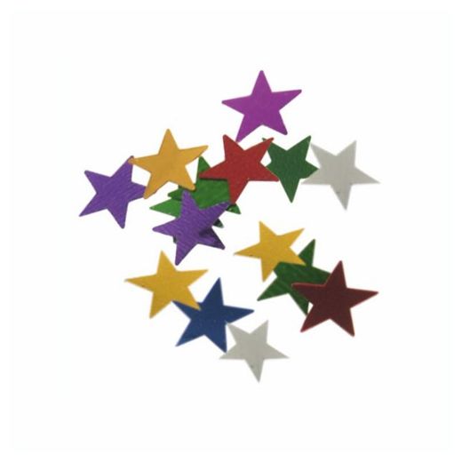 Streudeko Sterne, Folie Ø 1 cm farbig sortiert "Stars" 20 gr. 1
