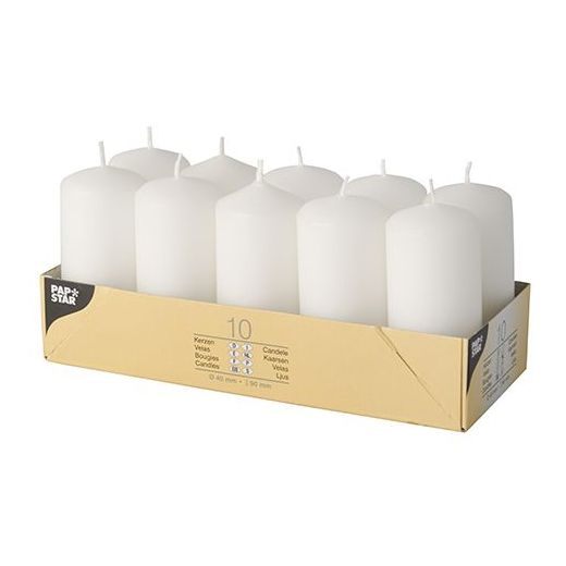 Stumpenkerzen weiss Ø 40 mm · 90 mm 1