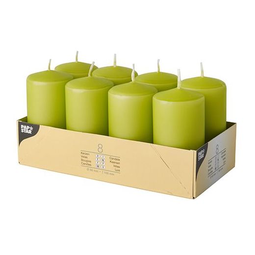 Stumpenkerzen kiwi Ø 50 mm · 100 mm 1