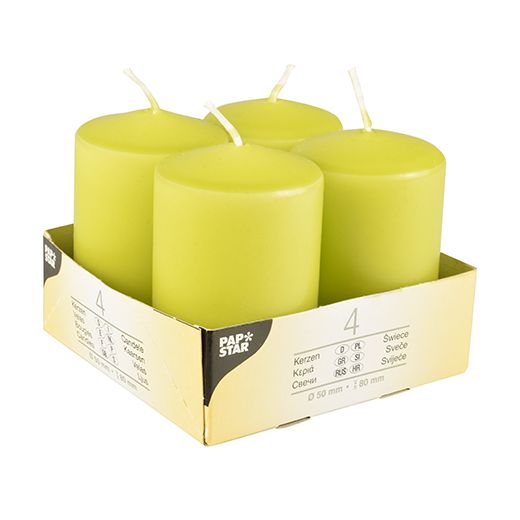 Stumpenkerzen kiwi Ø 50 mm · 80 mm 1