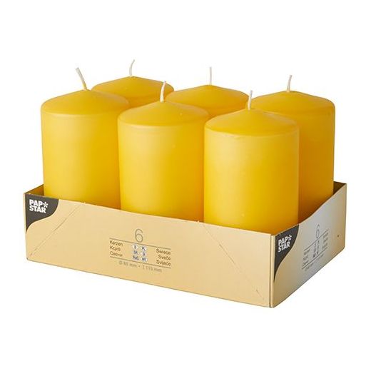 Stumpenkerzen goldgelb Ø 60 mm · 115 mm 1