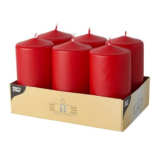 Stumpenkerzen rot Ø 60 mm · 115 mm 1