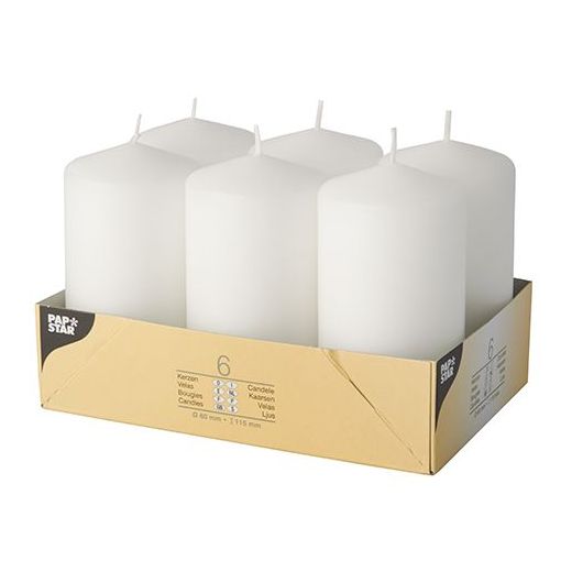 Stumpenkerzen weiss Ø 60 mm · 115 mm 1