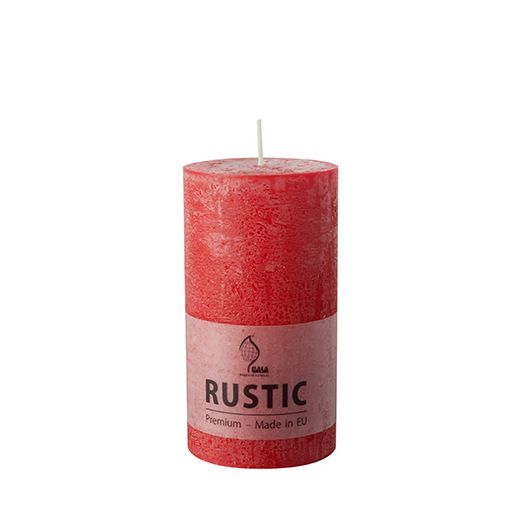 Stumpenkerzen "Rustic", rot, Ø 68 mm · 130 mm, durchgefärbt 1