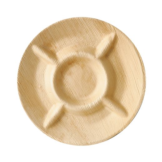 Snackteller aus  Palmblatt "pure", rund 5fach unterteilt, Ø 24,5 cm 1