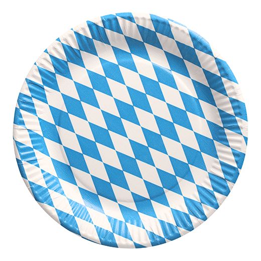 Pappteller, rund Ø, 23 cm, "Bayrisch Blau" 1