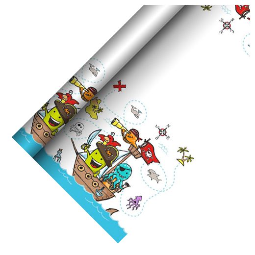 Tischdecke aus Papier 5 m x 1,2 m "Pirate Crew" lackiert 1