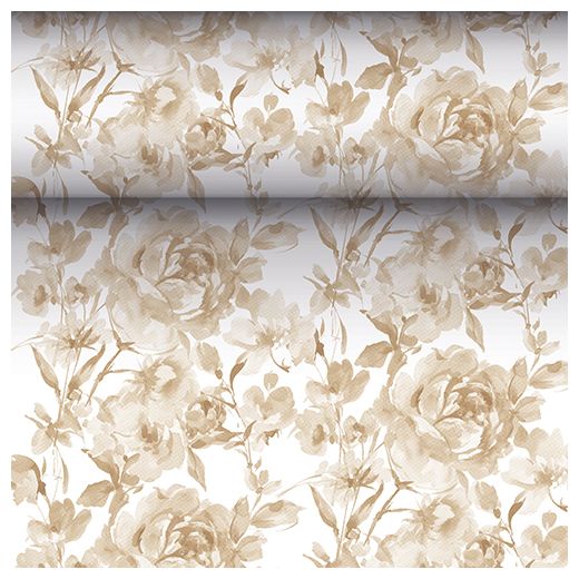 Tischläufer, sand, stoffähnlich, PV-Tissue Mix, "ROYAL Collection", 24 m x 40 cm, "Rose" 1
