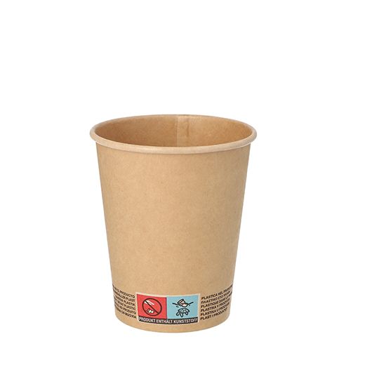 Pappbecher 0,2 l Ø 8 cm · 9,2 cm braun 1