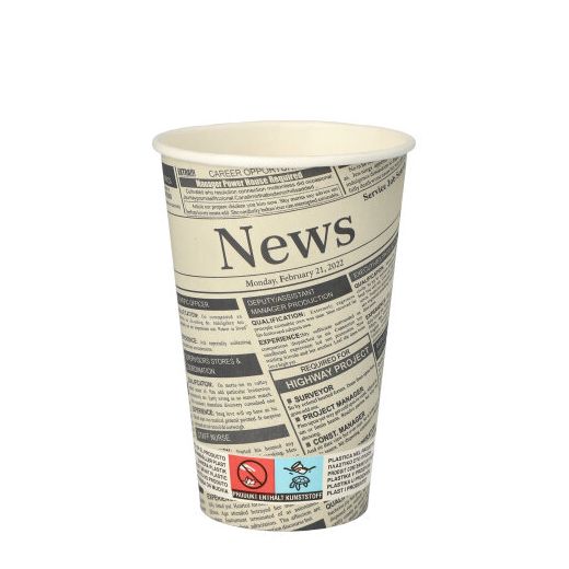 Pappbecher "To Go", 0,3 l "Newsprint" 1