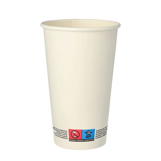 Pappbecher für Heißgetränke, 0,4 l weiss 1