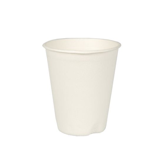 Zuckerrohr Becher für Heißgetränke, "pure" 0,2 l Ø 8 cm · 9,2 cm weiss 1