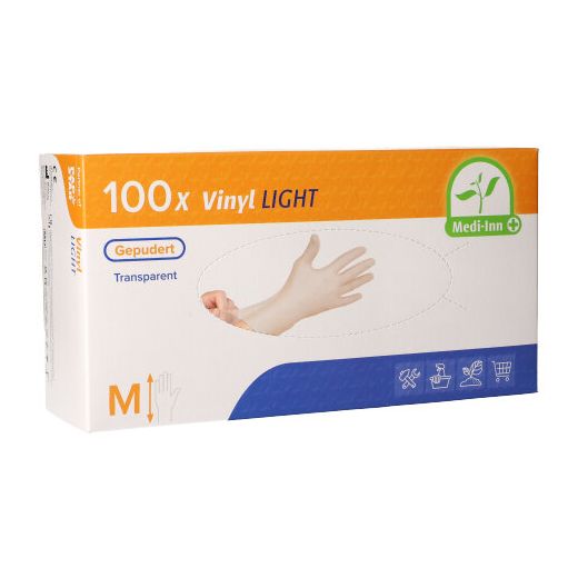 Vinylhandschuhe, gepudert, transparent, Größe M, "Medi-Inn® PS" "Light" 1