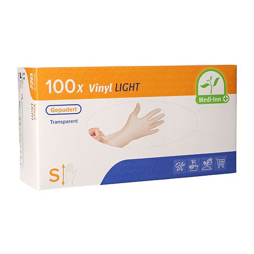 Vinylhandschuhe, gepudert, transparent, Größe S, "Medi-Inn® PS" "Light" 1