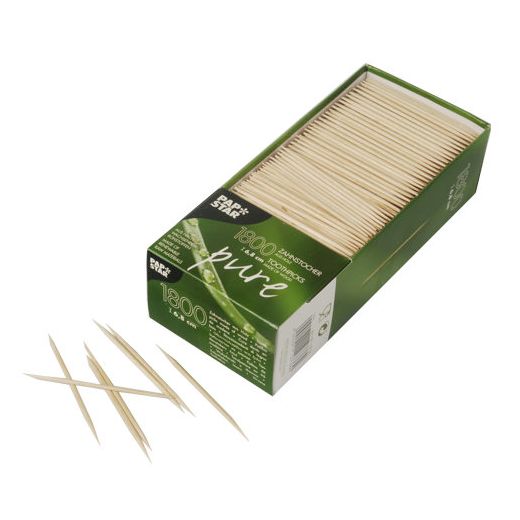 Zahnstocher, Holz "pure" rund 6,8 cm 1
