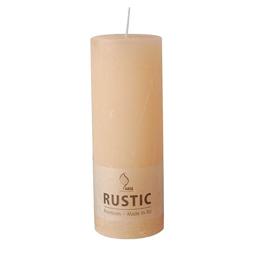 Stumpenkerzen "Rustic", creme, Ø 68 mm · 190 mm, durchgefärbt 1