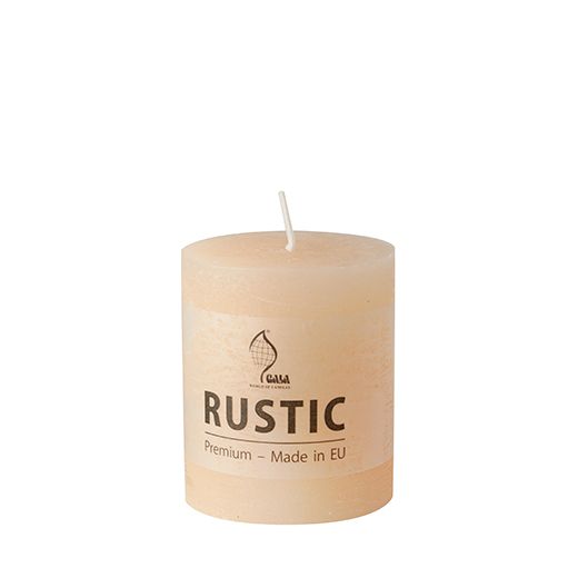 Stumpenkerzen "Rustic", creme, Ø 68 mm · 80 mm, durchgefärbt 1
