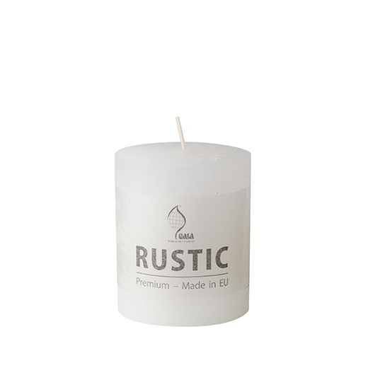 Stumpenkerzen "Rustic", weiss, Ø 68 mm · 80 mm, durchgefärbt 1