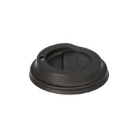 Kompostierbarer Deckel für Kaffeebecher ToGo "pure", Ø 9 cm schwarz
