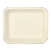 Gastronorm-Behälter GN 1/2 Zuckerrohr, PLA beschichtet eckig 4 l 6,5 cm x 32,5 cm x 26,5 cm weiss