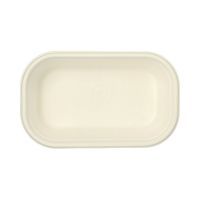 Gastronorm-Behälter GN 1/4 Zuckerrohr, PLA beschichtet eckig 1,8 l 6,5 cm x 26,5 cm x 16,2 cm weiss