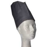 Kochmützen aus Krepp 23 x 27,7 cm schwarz "Provence" Größenverstellbar
