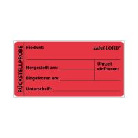 HACCP Etiketten 40 x 113 mm rot Rückstellprobe