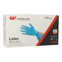 Latex-Handschuhe, puderfrei blau "Blue Grip" Größe L