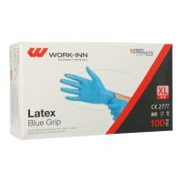 Latex-Handschuhe, puderfrei blau "Blue Grip" Größe XL