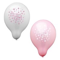 Luftballons für Babyparty Ø 25 cm "It's a girl"
