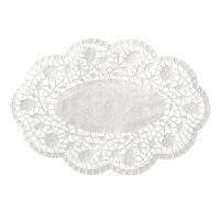 Mokkadeckchen oval 18 x 13 cm weiss