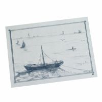 Papier Tischsets, 30 x 40 cm weiss "Ruderboot"