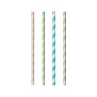 Papierstrohhalme Ø 6 mm · 20 cm "Stripes" sortiert
