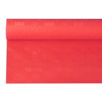Papiertischdecke rot mit Damastprägung 6 x 1,2 m