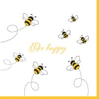 Servietten, 3-lagig 1/4-Falz 33 x 33 cm "Bee Happy"