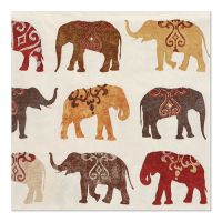 Servietten, 3-lagig 1/4-Falz 33 x 33 cm "Elephants"