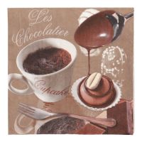 Servietten, 3-lagig 1/4-Falz 33 x 33 cm "Les Chocolatier"