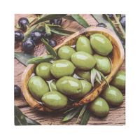 Servietten, 3-lagig 1/4-Falz 33 x 33 cm "Olive Flavour"