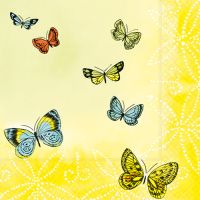 Servietten, 3-lagig 1/4-Falz 33 x 33 cm "Papillons"