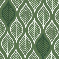 Servietten, 3-lagig 1/4-Falz 33 x 33 cm dunkelgrün "Leafly"