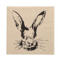 Servietten, 3-lagig 1/4-Falz 33 x 33 cm natur "My Name is Rabbit" aus recyceltem Papier