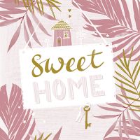 Servietten, 3-lagig 1/4-Falz 33 x 33 cm rosa "Sweet Home"