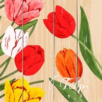 Servietten, 3-lagig 1/4-Falz 40 x 40 cm "Blooming Tulips"