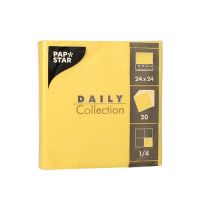Servietten "DAILY Collection" 1/4-Falz 24 x 24 cm gelb