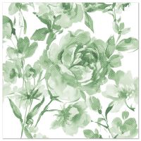 Servietten, dunkelgrün, "ROYAL Collection", 1/4-Falz, 40 x 40 cm, "Rose"

