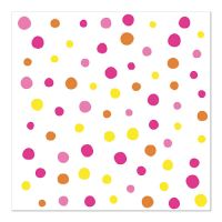 Servietten, pink, 3-lagig, 1/4-Falz, 33 x 33 cm, "Colourful Dots"