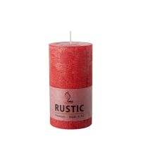 Stumpenkerzen "Rustic", rot, Ø 68 mm · 130 mm, durchgefärbt