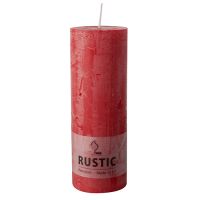 Stumpenkerzen "Rustic", rot Ø 68 mm · 190 mm durchgefärbt