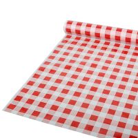 Tischdecke aus Folie, rot kariert, 50 m x 80 cm